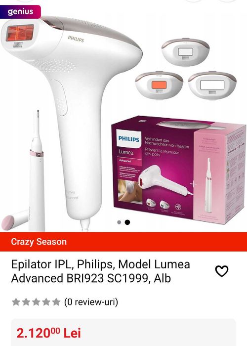 Epilator Philips Lumea IPL 7000 Series 3 capete Trimmer Sigilat