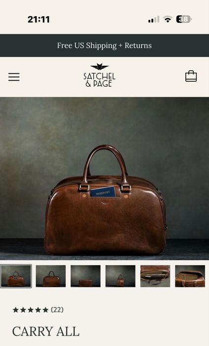 Geanta de piele Satchel&Page Carry All - Produs nou