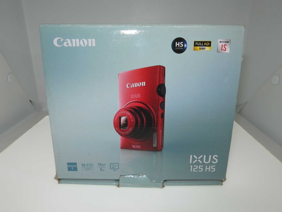 Canon IXUS 125 компактен цифров фотоапара в оранжево червен цвят уникат и отлично състояние като НОВ, работи перфектно