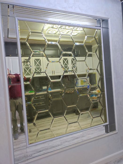 Ойна кесиш хизмати.Стекло Зеркала Ромбик Тош ойна