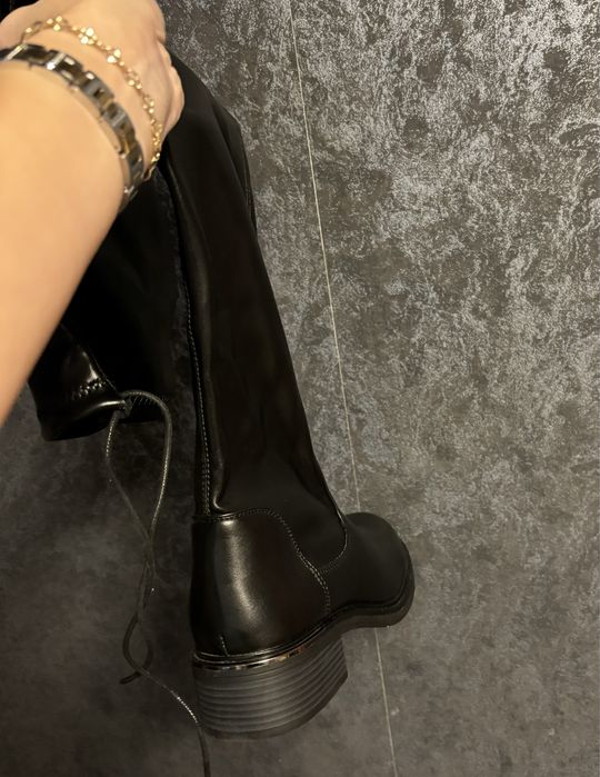 Cizme lungi peste genuchi, noi, marimea 37