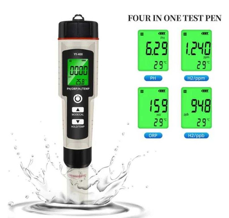 4в1 ORP Метър H2 Метър PH Метър с Термометър с Автоматична Компенсация