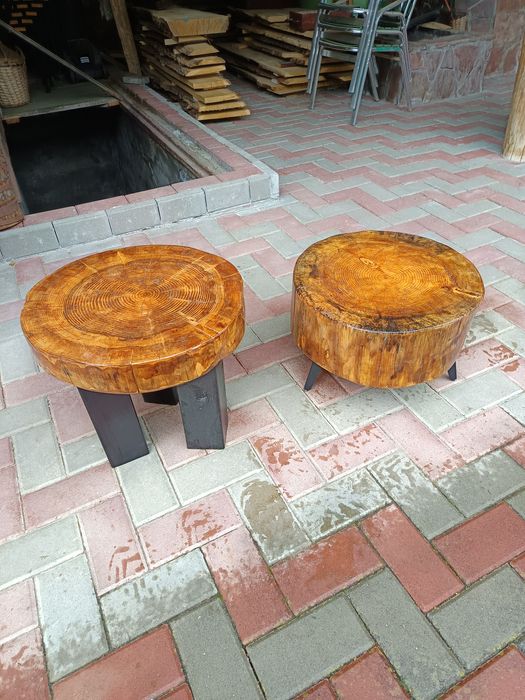 Masa cafea trunchi larice