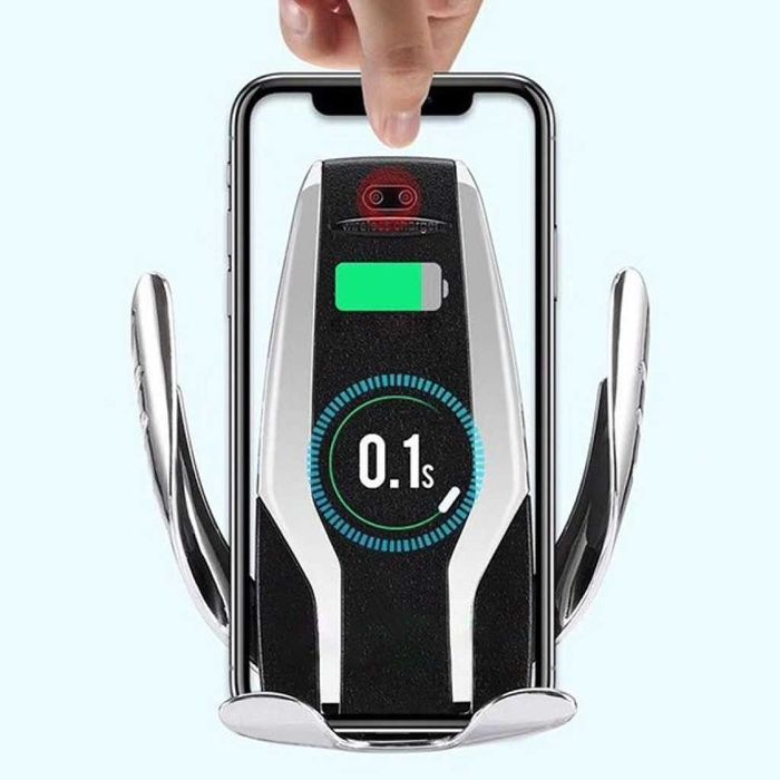 Поставка за телефон с вградено безжично зарядно за кола Smart sensor s