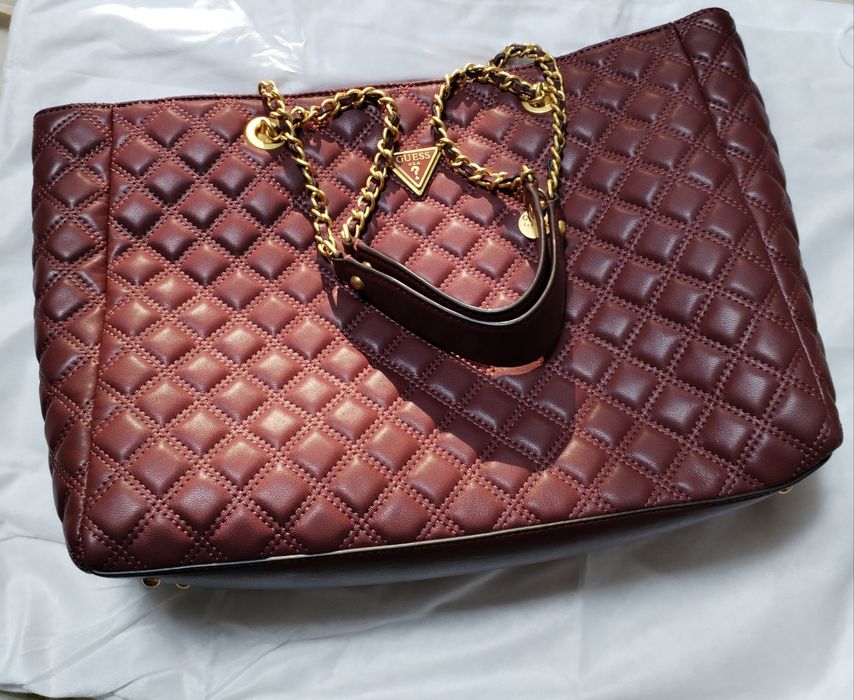 Geanta tote Guess burgundy noua