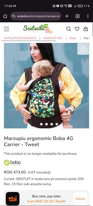 Marsupiu ergonomic Boba 4G