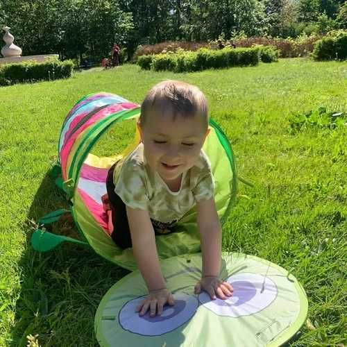 Тунел гъсеница детски 165х46см в ярки цветове тунели за детски кът