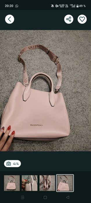 Valentino originala noua superbă roz pudrat geanta