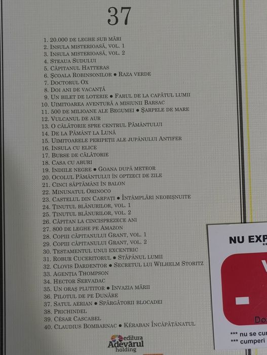 Vând colecție cărți Jules Verne