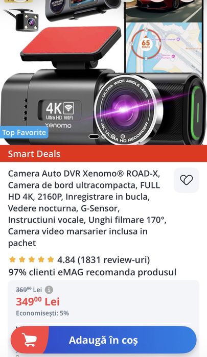 Camera auto DVR Xenomo ROAD-X 4K Ultra HD