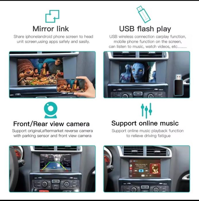 Безжичен Carplay Android Auto SMEG 508,308, 3008 и др.