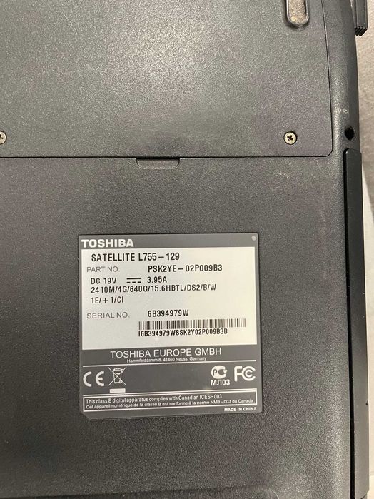 Toshiba Satellite L755 15.6" hd i5-2410M 4GB 480 ssd