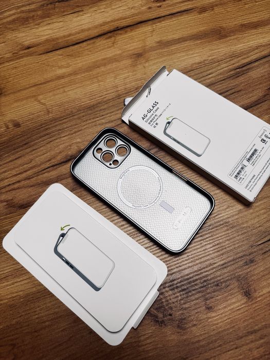 Husă nouă din silicon și sticlă pentru Iphone 16 Pro Max Titanium Grey