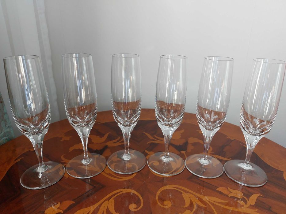 Set 6 pahare cristal sampanie nefolosite