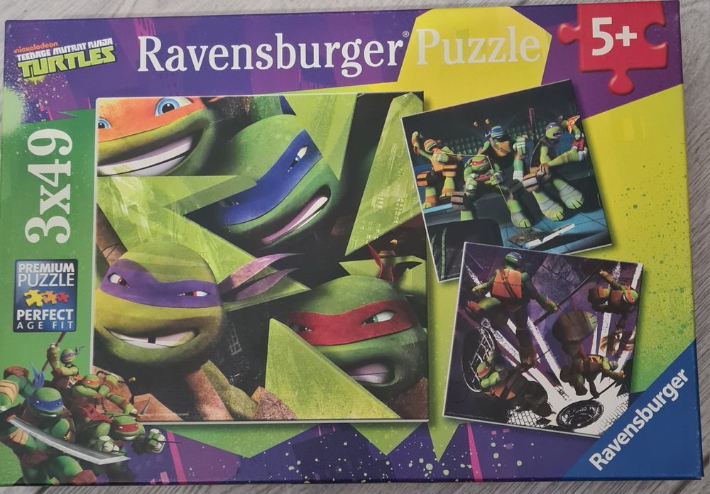 Puzzle Testoasele Ninja - 3 buc x 49 piese