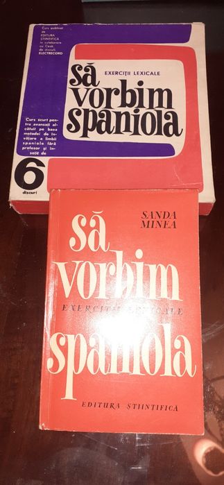 Curs limba spaniolă (1965) - Să vorbim spaniolă - Mapă cu 6 Discuri Vinil Electrecord, stare f. buna