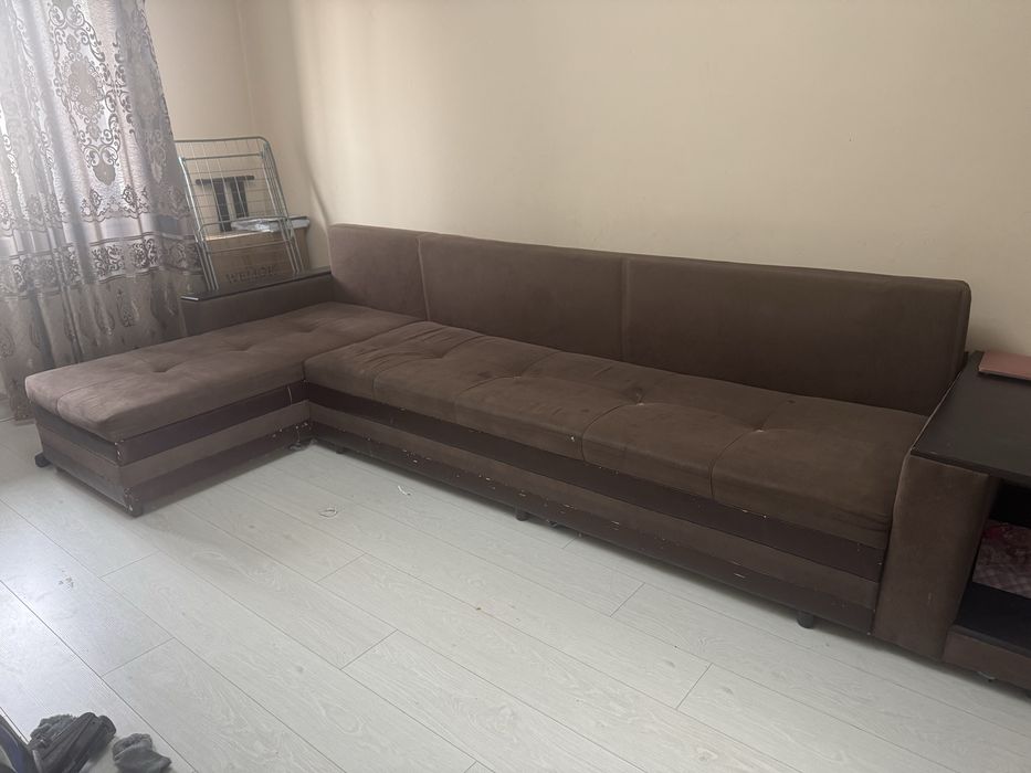 Диван 3*2 в гостиную, коричневый