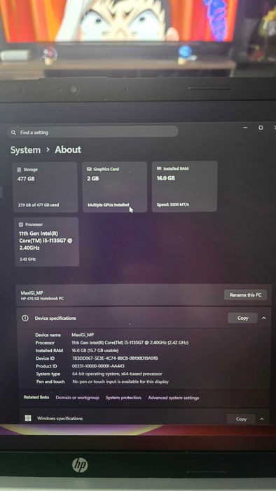 Лаптоп HP 470 G8, 512GB, 17.0", 16GB ram