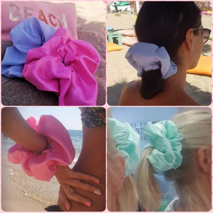 Ластик за коса - Скрънчи от сатен цвят по избор #Скрънчи