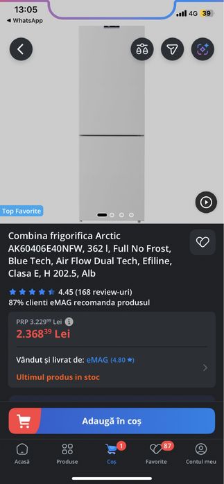 Frigider arctic, model nou, full no frost, cu ecran LCD