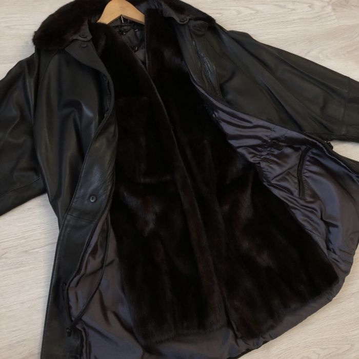 Мужская дубленка с норкой