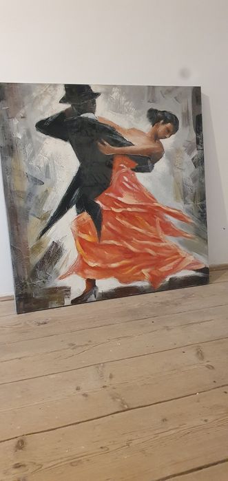 Tablou Dansatori, tango, ulei pe panza, pictura, sevalet