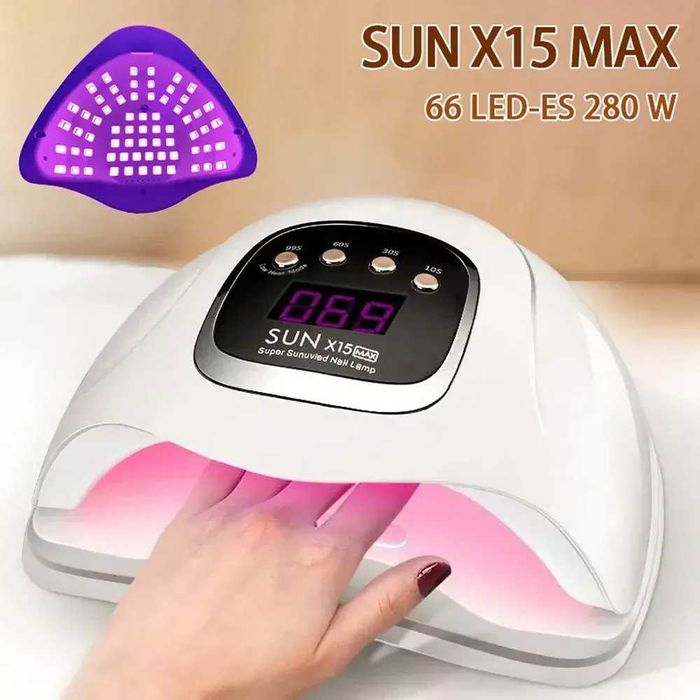 Професионална UV/Led комбинирана лампа за маникюр Sun X15 Max - 280W!