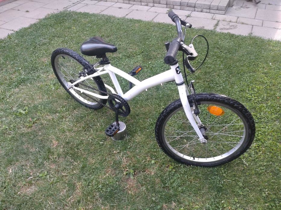 Bicicletă copii B'Twin, roți 20", albă