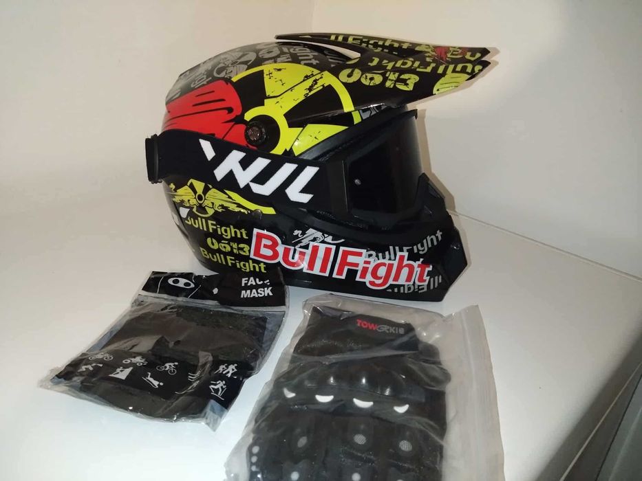 Casti moto off road/atv/enduro +Ochelari+Manusi +cagula