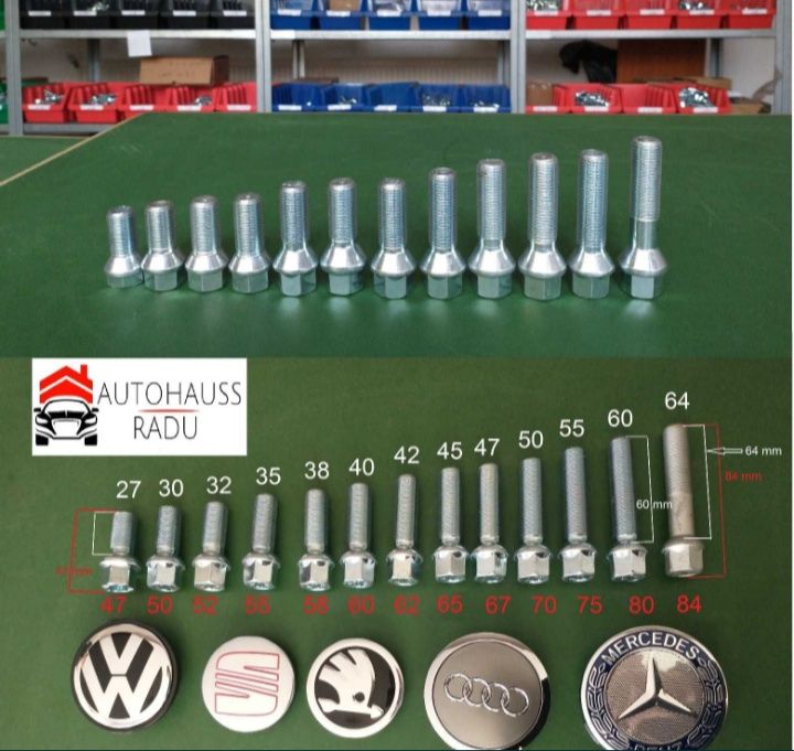 Prezoane VW Audi Mercedes M14 x 1,5 filet 60 mm Total 80 mm cap Raza