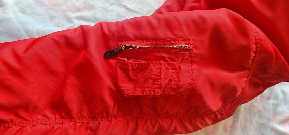 Яке бомбар, двулицев, червено и оранжево R&B