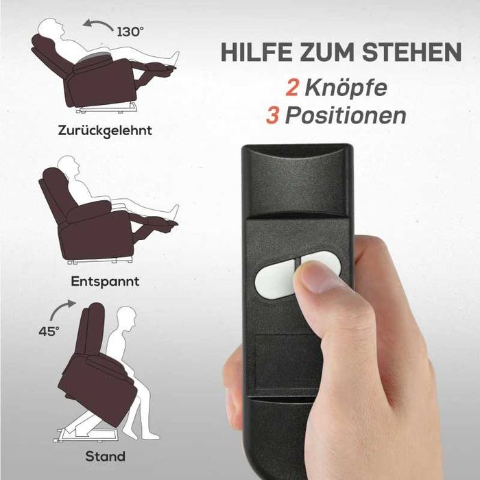 Повдигащ се стол HOMCOM с регулируема облегалка, асистент за повдигане