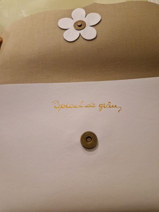 Poseta din piele naturala, pictata manual