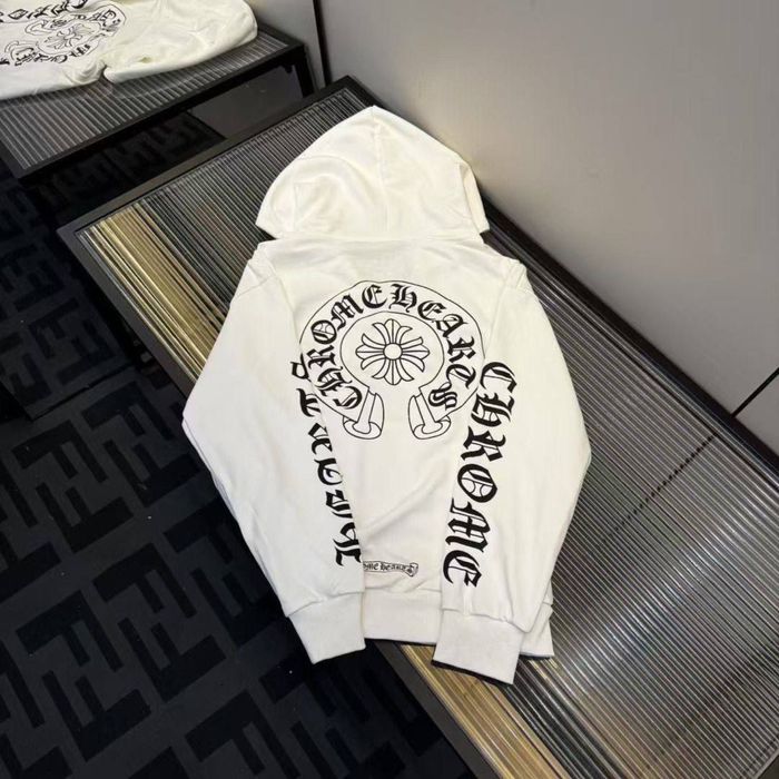 Зип Худи Chrome Hearts белый с принтом
