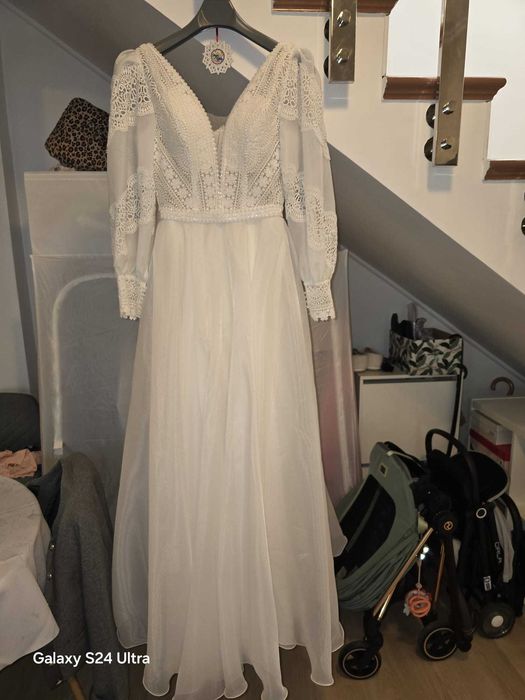 Rochie mireasă nouă, nepurtată, măsura M (38-40).