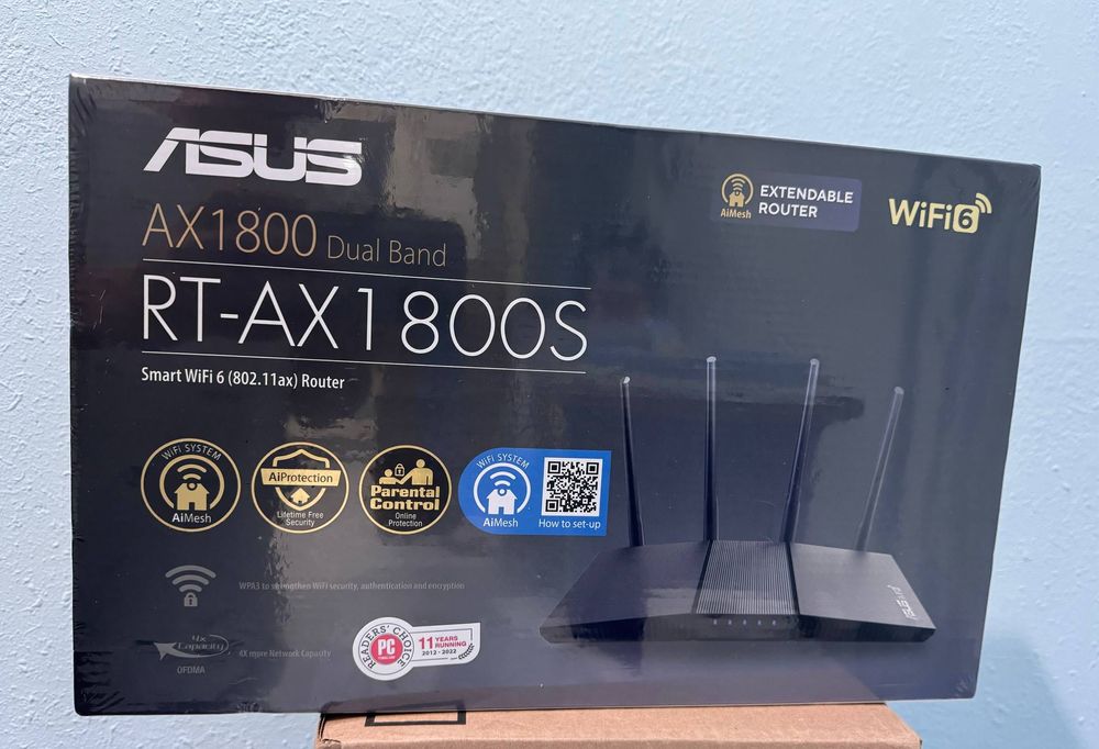 Wifi router Asus RT-AX1800S Wi-Fi 6  Поддерживает 2.4 ГГц + 5 ГГц