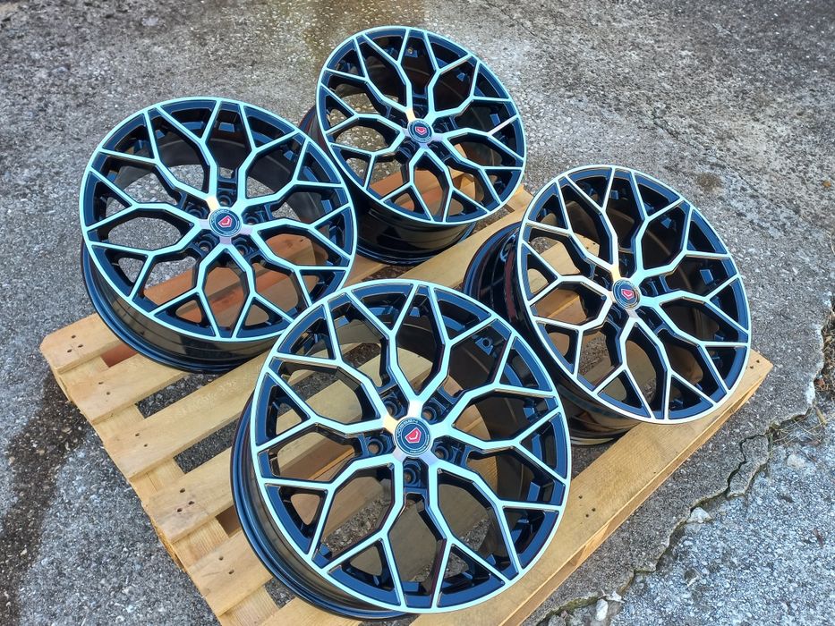 18"Vossen 5x112 Vw Audi Seat Skoda Mercedes 8ж ет40 Black Polish Чисто Нови.