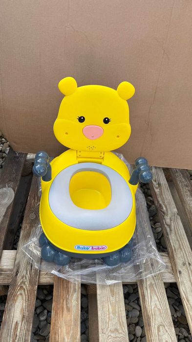 Olita scaunel pentru copii cu model Pisica cu mustati, galben