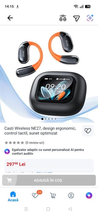 Casti Wireless NE27, design ergonomic, control tactil, sunet optimizat