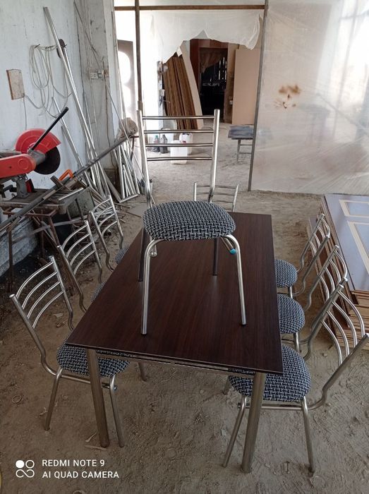 стол и стул из нержавейки Аксияа