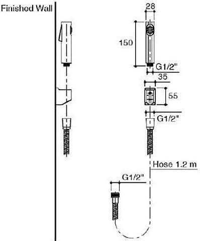 Хигиеничен душ за WC Jacob Delafon CÜFF E98100-CP –комплект със стойка