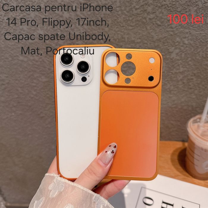Carcasa iphone 14 pro mat portocaliu