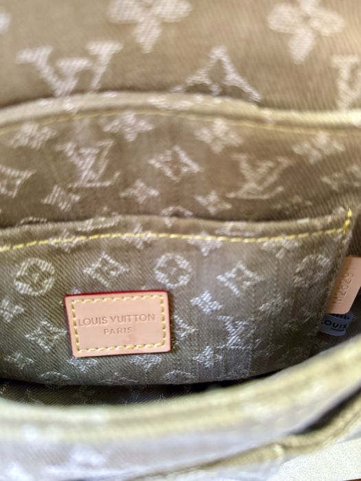 Geanta Louis Vuitton din denim kaki model sunset