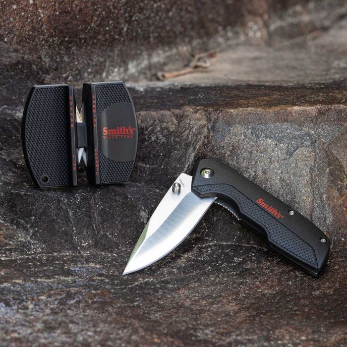 Комплект сгъваем нож с точило Smith's USA