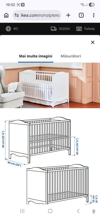 Vand PATUT IKEA+saltea cocos Lorelli