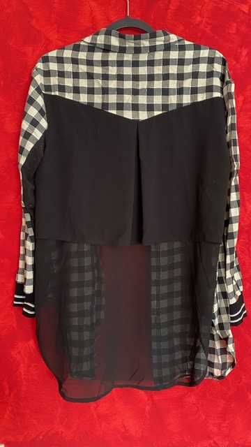 camasa eleganta alb cu negru marime 40