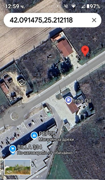 Парцел до Била в гр.Първомай на централния път