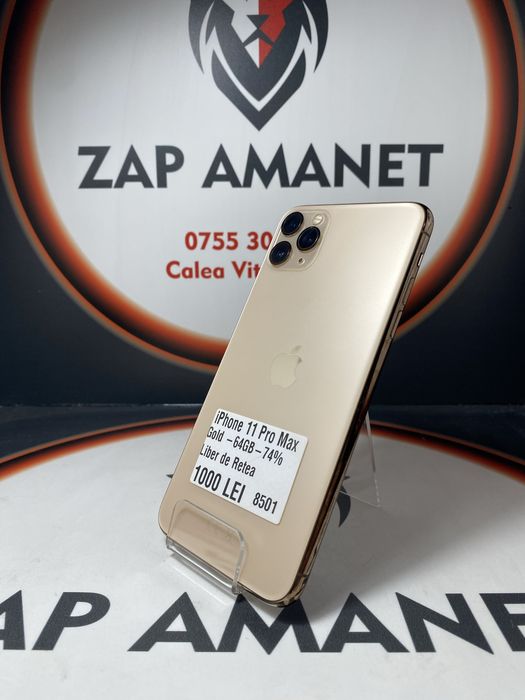 ZAP AMANET Vitan - iPhone 11 Pro Max - 64GB - Gold - 74% baterie