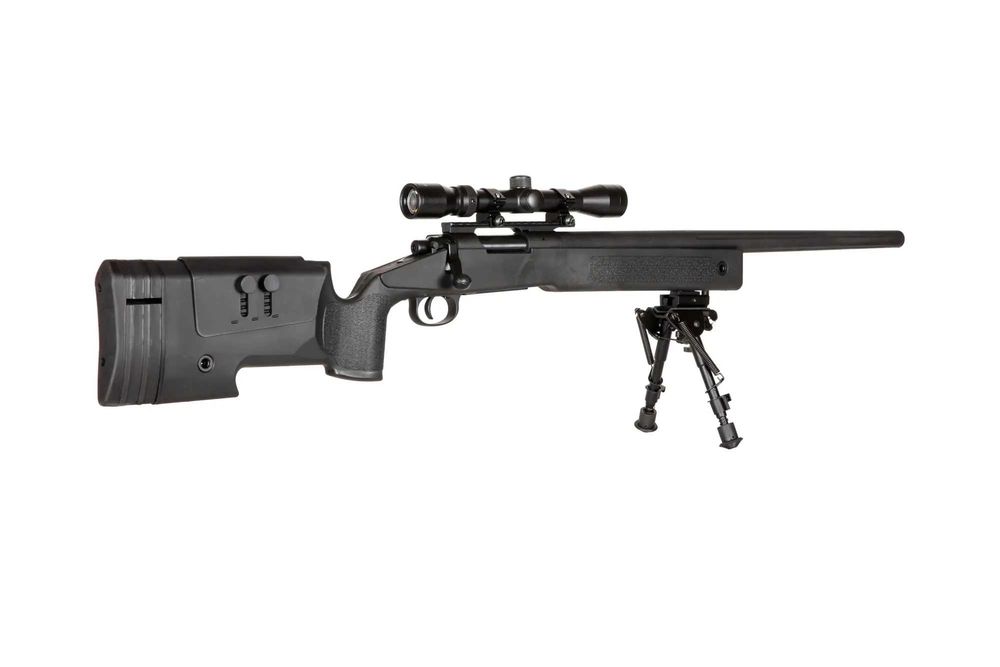 Cel mai performat Sniper Airsoft S02 cu Luneta + bipod + adaptor RIS