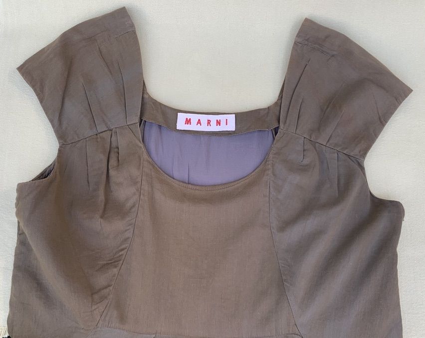 MARNI Rochie Fashion Casual Khaki Degradee Bumbac Original Italia Nr.L